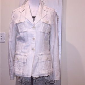 Zara white linen jacket